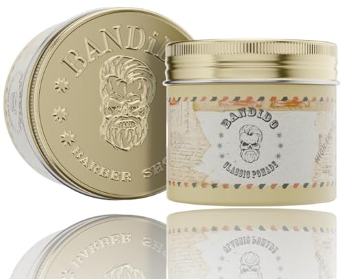 Bandido Classic Pomade Herren 125ml - Haarwachs Männer für mittel starke Haare | Haarstyling Hair Wax Men | Wasserbasiert - Schöner Duft | Barbershop Haarpomade | High Shine - Wet look Designs