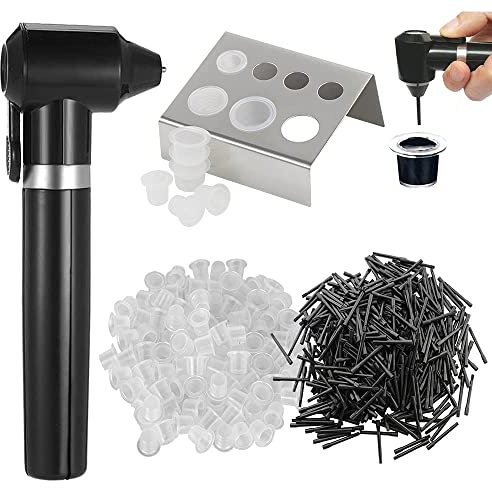 Emalla Tattoo Pigment Mixer Maschine mit 100 Pcs Mischstäbchen, 100 Pcs Tattoo Ink Cups und Edelstahl Tinte Cup Halter Stand für Tattoo Zubehör