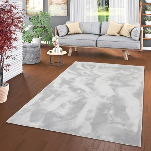 Pergamon Luxus Super Soft Wohnzimmer Kunstfell Teppich Pearl Einfarbig in Rund und Eckig