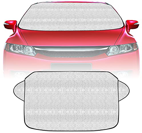 Car Windscreen Frost Cover, Foldable Car Windscreen Frost Snow Sun Ice Protector Covers, Car Windshield Protective Cover for Winter, Ice and Snow, Frost Car Waterproof Dust Cover(140x101.5 cm)