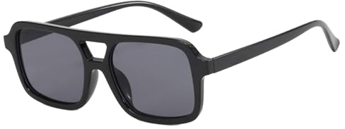LHSDMOAT Occhiali da sole pilota quadrati retrò anni '70 per donna Uomo Occhiali da sole vintage rettangolari con lenti colorate