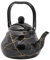 Emaille Teekanne, 2 L Teekessel, Tee Kaffeekanne - Vintage, Elegant und Hochtemperatur gebrannt - Geeignet für Elektromagnetische Öfen und Gasherde - 2L Kapazität - Schwarz