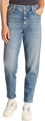 Calvin Klein Donna Jeans Mom Jean Tapered Fit, Blu (Denim Light), 24W/34L