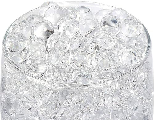 ZOWOKI Water Beads for Vases 6,000 Plus - 50 g Water Gel Jelly Balls Vase Filler - Beads for Floating Candles Making, Wedding Party, Decorative Home Accessories Plants and Craft (50g Clear)