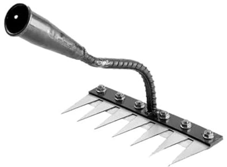 Rateau Jardin Outillage De Jardin, Rateau De Désherbage Outils Jardinage, Rateau Gazon Scarificateur Manuel 7 Dents en Acier DétachableHoue Jardinage pour Désherbage/Ameublissement du Sol