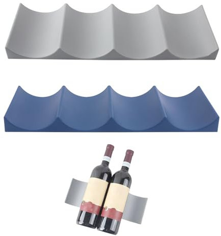 EUYKQNOI Porte Bouteille Vin, 2 Pièces Range Bouteille Frigo, Rangement Bouteille Frigo, Support Bouteille Vin, Étagère à Vin en Plastique Jusqu’à 10 Bouteilles, pour Armoire de Cuisine, Frigo