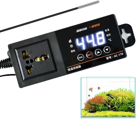 Thermostat Pour Terrarium À Reptiles | Affichage LED Accessoires Numériques Animaux Avec Ventouse - Contrôleur De Chauffage Aquarium - Pour Animaux Domestiques Serpent Oiseau Poussins Zoo Hermit