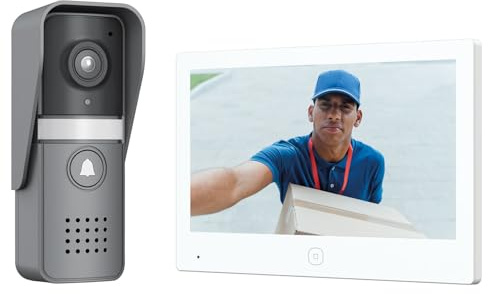 Mercury | 2-Wire Wi-Fi Video Door Entry System with 7 Touchscreen Monitor, 1080p Outdoor Camera, Night Vision, Two-Way Audio, Electric Gate Release, UK Home Intercom Kit for Smart Security