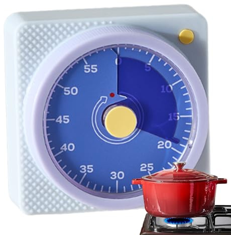 Qiwieod Sveglia da cucina, 60 minuti, silenziosa, orologio magnetico visivo, timer da cucina, per lavarsi i denti, scuola, casa, frigorifero, sport, cucina