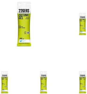 226ERS Isotonic Gel, Gel Enérgetico Isotónico con 22g de Ciclodextrina como Hidrato de Carbono, Doping Free, Vegano y Sin Gluten, Lima - 1 unidad (Paquete de 5)
