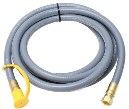 Hyuduo Tuyau de Gril à Gaz de 12 Pieds, Ligne en Caoutchouc avec Connecteur Rapide pour Camping-Car, Parfait pour Les Barbecues Extérieurs, Les Foyers, Les Besoins de Chauffage, Installation Facile