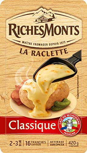 RichesMonts Raclette Classique, La barquette de 16 tranches, 420g