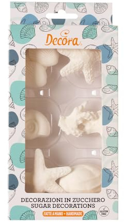 Decora 0600100 9 Sea Shells Sugar Decorations