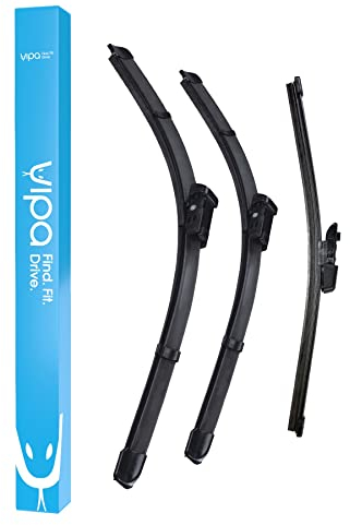Vipa Car Parts Premium Wiper Blade Set | fits: VW UP Hatchback (Aug 2011 Onwards) | All-Weather Performance | Durable, Streak-Free Windshield Wipers | Easy Installation