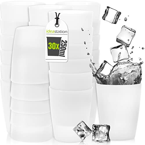 idea-station Plastikbecher transparent - 30 Stück - 250ml - Trinkbecher