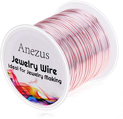 Jewelry Anezus Craft Wire Tarnish Resistant Copper Beading Wire for Jewelry Making (Pink Rose Gold, 20 Gauge)