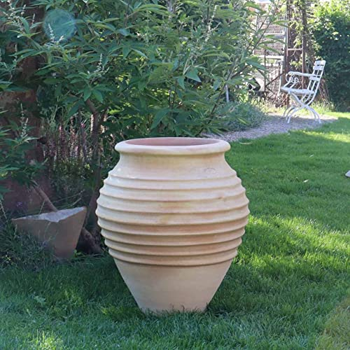 Palatina Keramik - Amphore en terre cuite faite à la main - Résistante au gel et de qualité supérieure - Ficus bombé - Disponible en six tailles (60 cm)