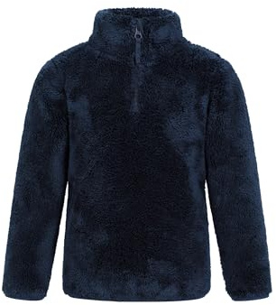 Mountain Warehouse Teddy Unisex-Fleece für Kinder, mit halbem Reißverschluss - leicht, atmungsaktiv, Jungen, Mädchen, kuschelig Sweatshirt - Frühling Sommer Marine Kinder 128 DE (7-8 Jahre)