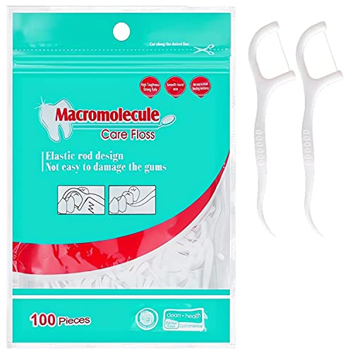 Dental Floss-100 Pcs Dental Floss Toothpick,Teeth Stick,Tooth Picks,Floss Picks,Teeth Cleaning (100 Picks)