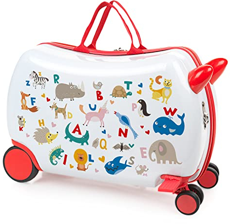 ITACA - Kinderkoffer Mädchen & Jungen: Zum Draufsitzen, Kindergepäck, Kindertrolley - Reisebegleiter, Tiere