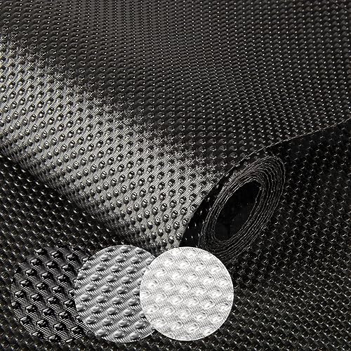 ANRO Schubladenmatte Antirutschmatte Schubladeneinlage Eva Schrankpapier Küchenschubladenmatten Zuschneidbar Nicht Klebend Unterlage Kühlschrankmatte Küchenschränke Schwarz 200x50cm