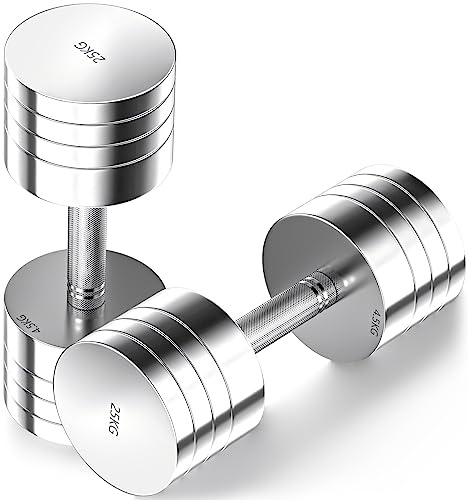 Dripex Haltères Musculation Réglables en Acier 25kg, Lot de 2 Poids Musculation Adjustable, Dumbbells Set Compacts avec Poignée Antidérapante pour Femme Homme Maison Fitness Aérobic