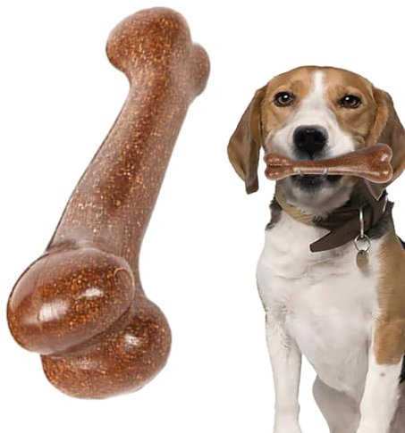 Hundekauartikel für aggressive Kauer, Hundeknochen,Langlebiges, zahnendes Hundeknochenspielzeug | Essbare Lebensmittel mit Rindfleischgeschmack, natürlicher, langanhaltender Geschmack, Kausnacks zum Z