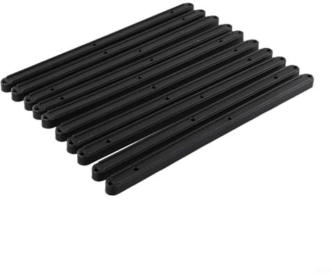 10 guide di ricambio per cassetti, in plastica, leggere, facili da installare, colore nero, 298 mm