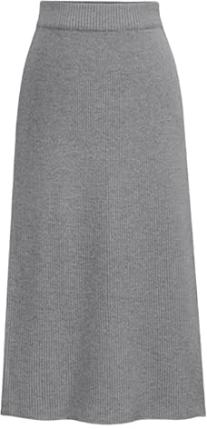 KIJSKKOPO Faldas De Punto Divididas De Largo Midi De Invierno para Mujer, Talla Grande, Color Rosa, Cintura Elástica, Punto Acanalado, Falda Lápiz De Corte A, Falda Elegante Informal para El Traba