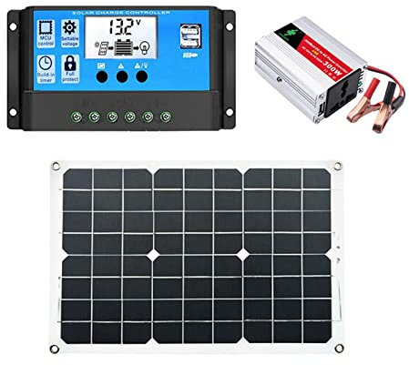 Generador Solar 300W – Salidas CA 220V, Inversor Portátil, Respaldo Emergencia, Energía Off-Grid Hogar, Aventuras al Aire Libre | Batería Solarr de Respaldo y Panel Solar para Energía Renovable Usos