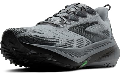 Brooks Men's Ghost Trail, Versatile Off-Road Running Shoe for Rugged Terrain - Gray/Gray/Blackened Pearl - 11 Wide