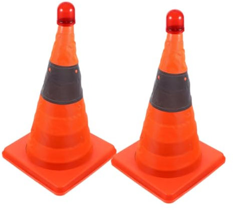 Cabilock 2pezzi Cono Pieghevole Luce Led Cono Stradale Riflettente Multifunzione Di Sicurezza Pieghevole Con Luce Led Per Parcheggio e Emergenze