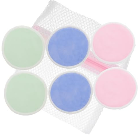 SHERCHPRY 7piezas Pads Desmaquillantes Reutilizables De Bambú Suaves y Cómodos Bolsa De Almacenamiento Lavable