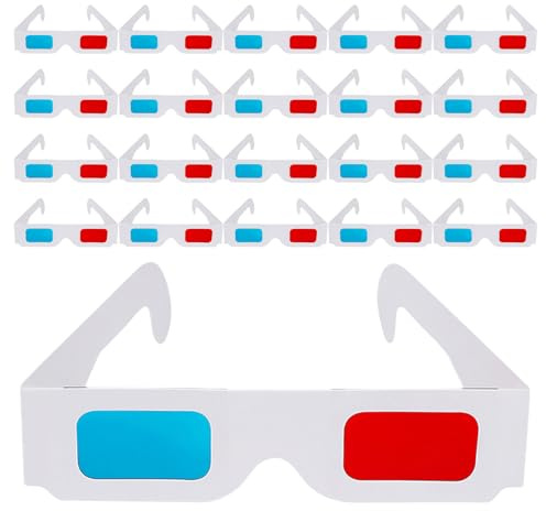 Vaguelly Lot de 150 Lunettes 3D À Filtre Rouge-Cyan pour Films 3D Classiques pour Enfants pour Fêtes pour La Télévision