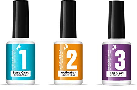 Kit de liquides pour ongles en poudre trempage incluant un vernis base finition et activateur outils à 3 1 pas lampe LED nécessaire facile appliquer séchage rapide application fluide faible odeur l ar