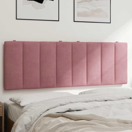 sephironlbb sänggavel, Hanko rosa sammet, 140 cm, vadderad med skumfyllning, väggkudde för sovrum, sänghuvuddel med kardborreband