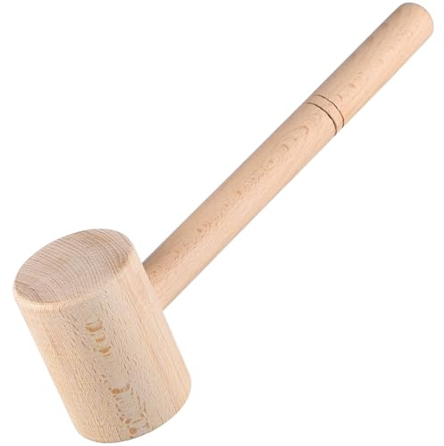 WRITWAA Marteau de Menuiserie en Bois Beige Léger pour Sculpture Rapide sur Cuir et Travail du Bois, Outil à Main pour Amateurs et Professionnels