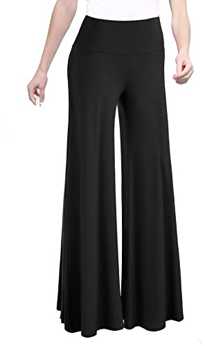 MBJ WB750 Womens Chic Palazzo Lounge Pants XL Black