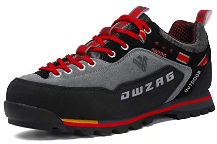Scarpe da Trekking Uomo Respirabile Sportive Escursionismo Scarpe da Montagna Sneakers Passeggiata (45 EU, Rosso, Numeric_45)