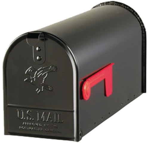 Gibraltar E1100BAM Elite Post-Mount Mailbox, Medium, Black Steel - Quantity 1