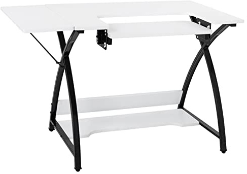 Computer Desk Multifunctional Cutting Table Sewing Machine Worktable Desktop PC. Desk with Adjustable Drop Platform Solid Durable Steel Frame Home Desk