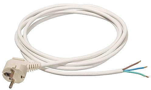 As-Schwabe Cable de Conexión H05VV-F 3G1,5 - 10 m Con Conector de Protección, Revestido Con Casquillos - Cable de Alimentación 230 V