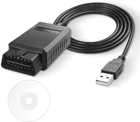 XMSJSIY USB OBD2 Scanner Adapter with MS-CAN/HS-CAN Switch OBDII Diagnostic Cable Car Interface Scanner USB Connector OBD2 Code Reader Scanner Auto Car Professional OBDII Diagnostic Scan Tool - 1.5M