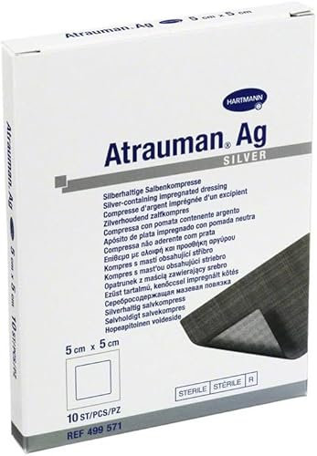 Garza di Tessuto Impregnato di un Unguento Contenente Argento, 5x5cm, 10 Pezzi