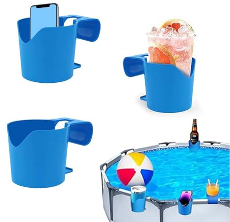WISIRENT Portavasos Piscina, 3 Piezas Accesorios Piscina Soportes para Bebidas de Piscina, Accesorios Piscina Portavasos Colgante para Bebidas, Teléfonos Móviles, Llaves, Carteras