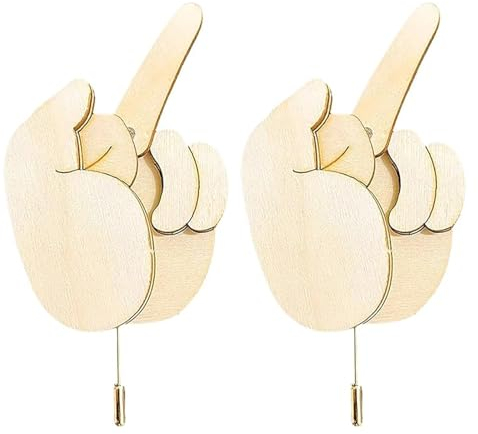 Lot de 2 broches Doigt du Milieu et Épinglettes pour Femme Broche Doigt du Milieu Amusante Broche Doigt du Milieu Kit DIY Broche Doigt du Milieu Pliable, Plastique