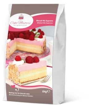 Cake-Masters Backmischung Biskuit Mix Supreme 1kg | Einfach zu verwenden | sehr schöner und leichter Biskuitteig für Tortenboden, Kuchen in Profiqualität