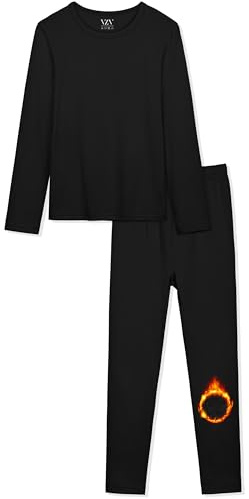 VZV Thermounterwäsche Kinder Mädchen Innenfleece Skiunterwäsche Kinder Funktionsunterwäsche Sets Thermo Unterwäsche Thermounterhemd und Thermo Leggings für Mädchen