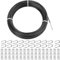 TooTaci Drahtseil 3mm Edelstahl, 30M Stahlseil Schwarz Ummantelt aus PVC, 3mm Edelstahlseil Spanndraht, Stahlseil mit ösen,M3 Crimphülsen,M3 Drahtseil Kauschen,für Zaun, Hängen,Gardinen seil