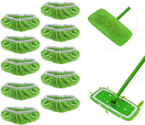 10 Piezas para Swiffer Sweeper Mopa Microfibra Repuesto Kit,para Swiffer Sweeper Almohadillas de Reutilizables, para Secos y Limpieza de Suelos Húmedos